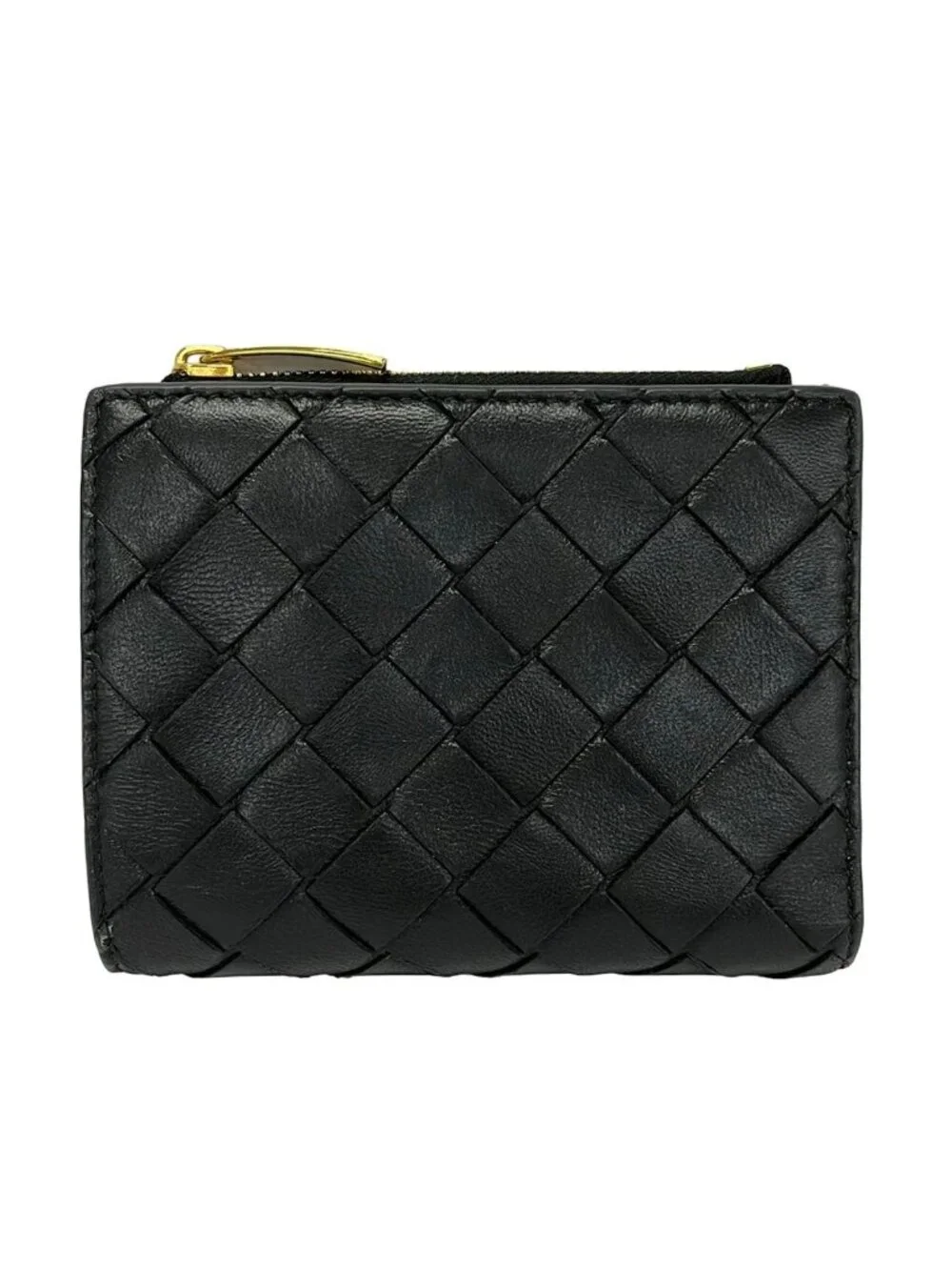 Bottega Veneta Bifold Wallet Maxi Intrecciato Black Leather